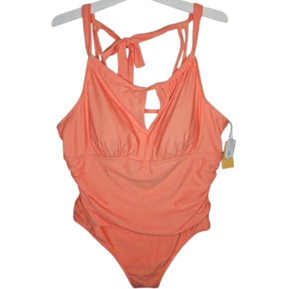kona sol swimsuit Drop Neck Bellyband Plus OpenBack Elegant Chic Classiccore 20 - Picture 1 of 15